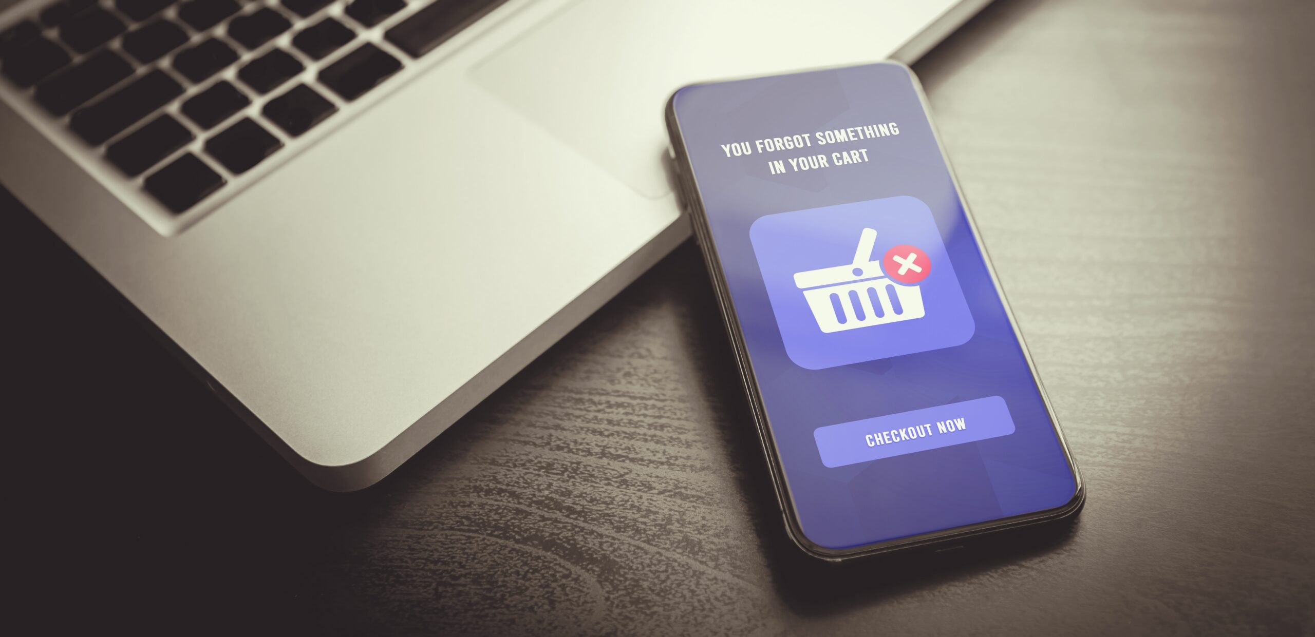 A reminder telling customer they left something in cart while e-commerce shopping