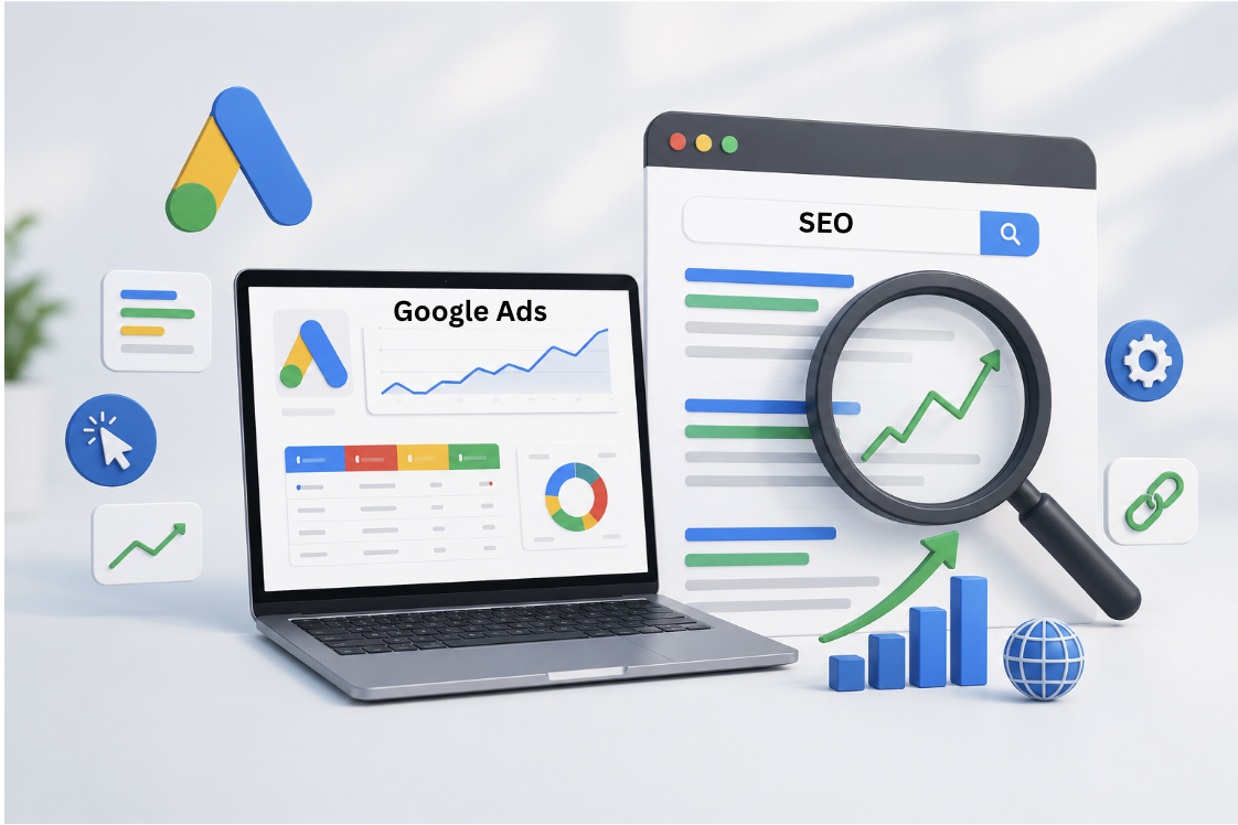 Google Ads and SEO working together to drive results for e-commerce